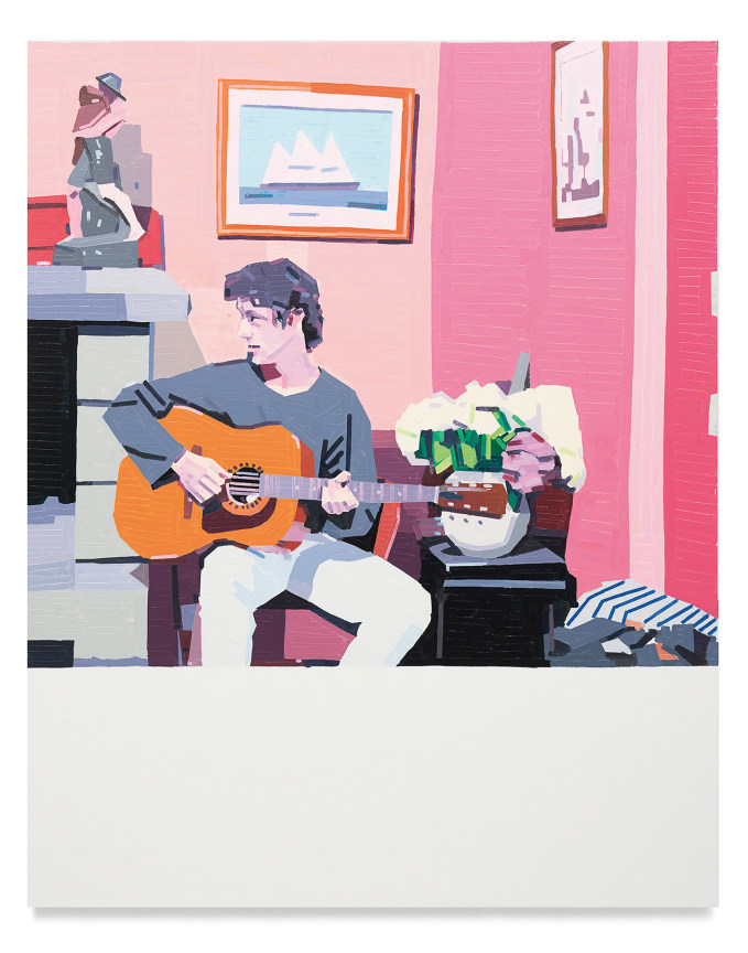 Guy Yanai,&nbsp;Gaspard At Solene&#039;s Uncle, 2020, Oil on canvas, 59 x 47 1/4 inches, 150 x 120 cm