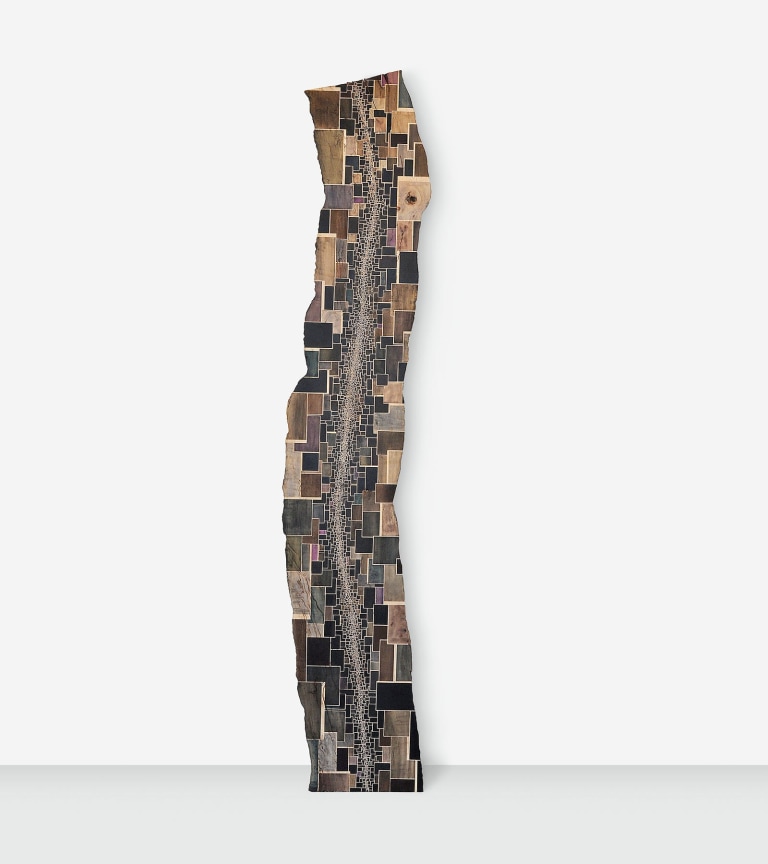 The Many Nights, 2016, Ink and acrylic on maple, 98 1/2 x 16 x 1 inches, 250.2 x 40.6 x 2.5 cm, MMG#29305