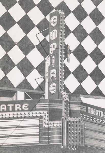 Empire (Cincinnati), 2012, Graphite on Vellum, 22 5/8 x 15 1/2 inches, 57.5 x 39.4 cm, AMY#29113