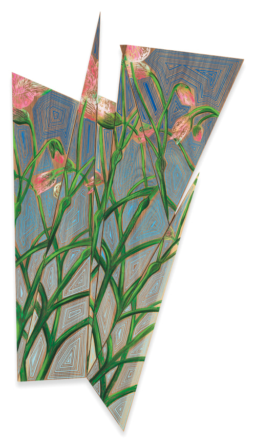 Spring Beauty, 2022, Acrylic on elm, 66 x 37 x 1 inches, 167.6 x 94 x 2.5 cm, MMG#34193