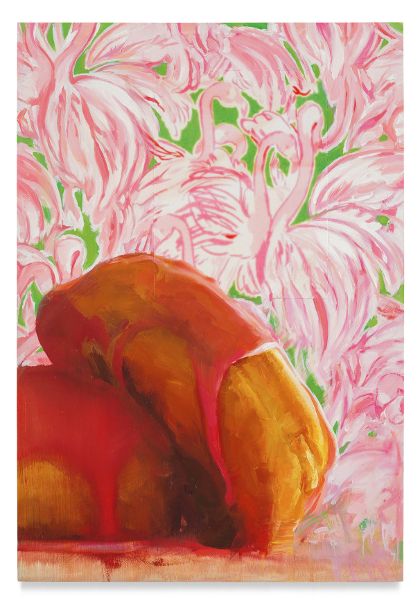 Emily Eveleth,&nbsp;Innocence, 2021, Oil and collage on panel, 26 x 18 inches, 66 x 45.7 cm