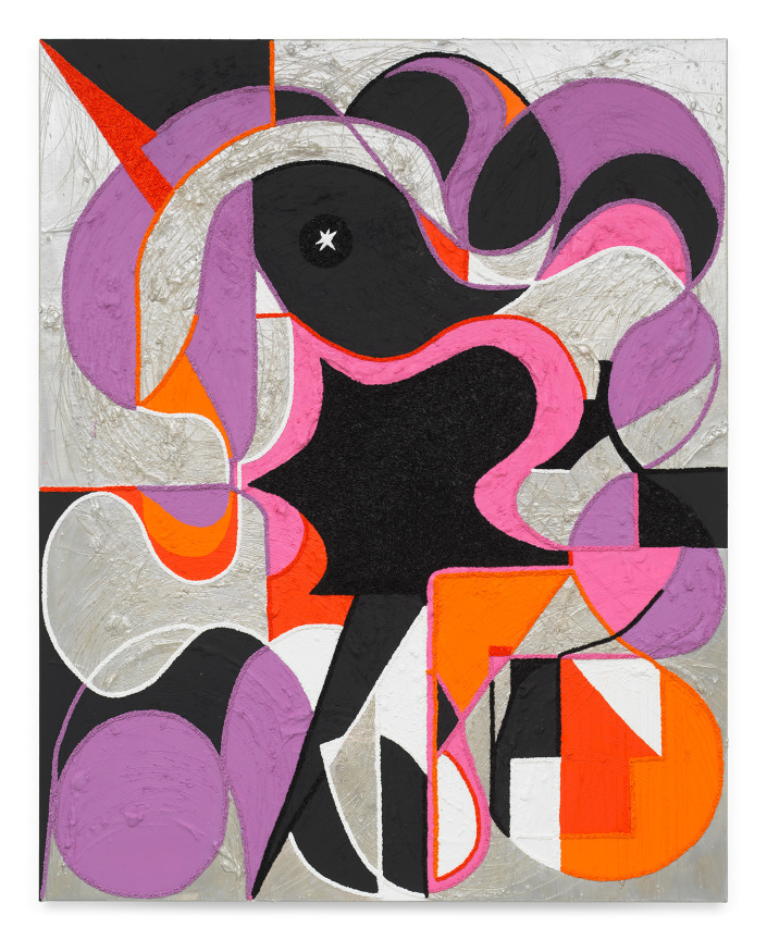 Ecliptic Parade, 2024-2025, Oil and marble dust on canvas, 60 1/4 x 48 3/4 inches, 153 x 123.8 cm, MMG#37566