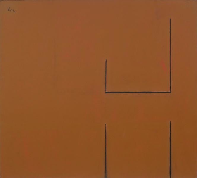ROBERT MOTHERWELL, Open No. 89, 1969, Acrylic and charcoal on canvas, 54 x 60 inches, 137.2 x 152.4 cm, A/Y#18981