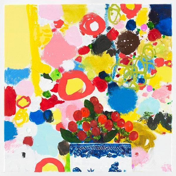 Cup of Hypericum, 2016, Oil on canvas, 10 x 10 inches, 25.4 x 25.4 cm