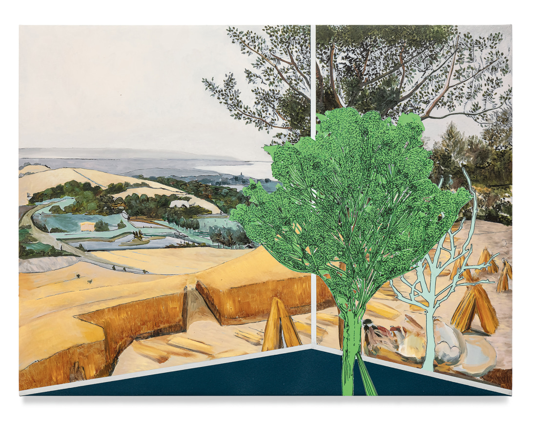 Veduta (Bruegel), 2021, Ink and oil on linen on hybrid panel, 18 x 24 inches, 45.7 x 61 cm, MMG#33223