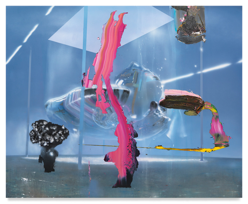 the pit in the hole, 2022, Acrylic on canvas over panel, 55 1/2 x 68 1/2 inches, 141 x 174 cm, MMG#34014