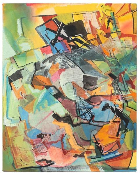 Twilight, 2015, Acrylic, collage, etching, and oil stick on canvas, 20 x 16 inches, 50.8 x 40.6 cm, A/Y#22538