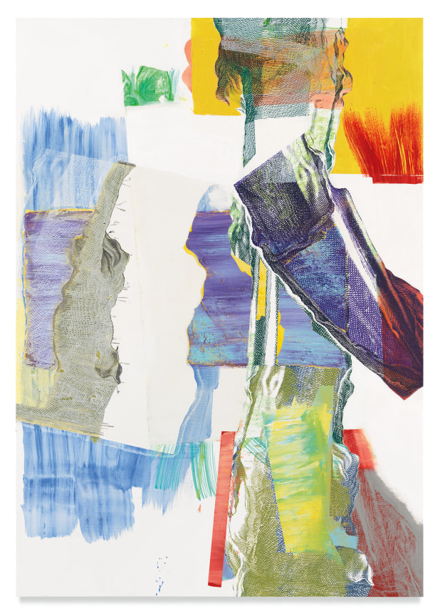 pylon AR, 2020, Oil and silkscreen on wood, 67 x 47 1/4 inches, 170.2 x 120 cm, MMG#32486