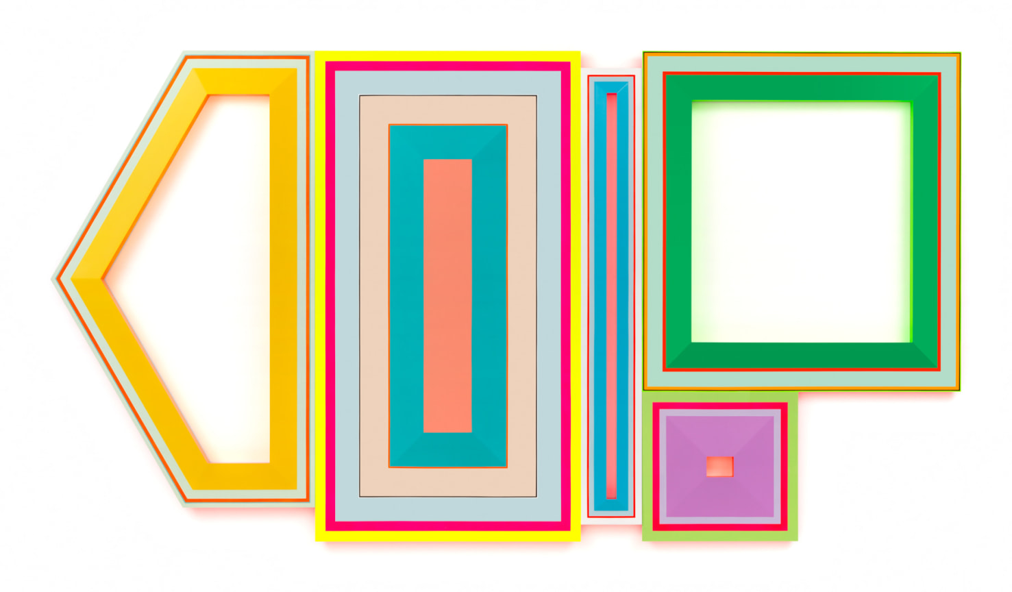 Polypharmacy: Agency, Confidence, Calm, Joy, Contentment, 2025,, Urethane paint on wood, 72 x 134 inches, 182.9 x 340.4 cm, MMG#37584