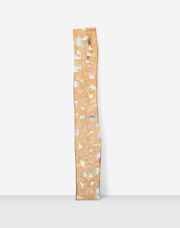 White Lines, 2016/2018, Acrylic on maple, 99 1/2 x 16 x 1 inches, 252.7 x 40.6 x 2.5 cm, MMG#30711