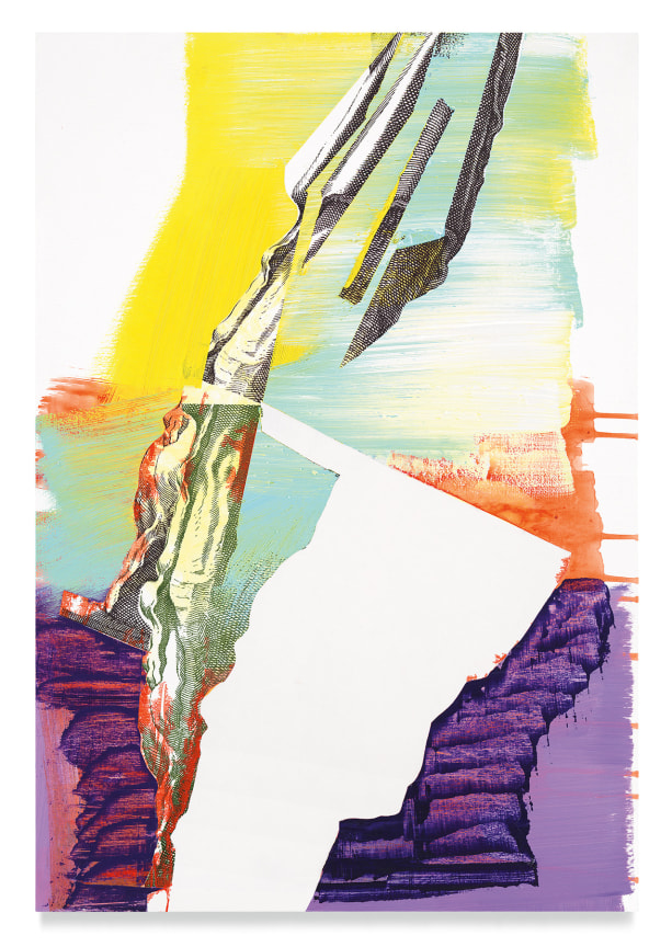 farnese kE, 2020, Oil and silkscreen on wood, 27 5/8 x 18 7/8 inches, 70.2 x 47.9 cm, MMG#32493