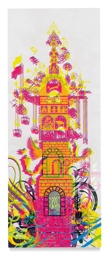 Mindscape 6, 2019, Acrylic and metal leaf on linen, 72 x 28 inches, 182.9 x 71.1 cm,&nbsp;MMG#31642