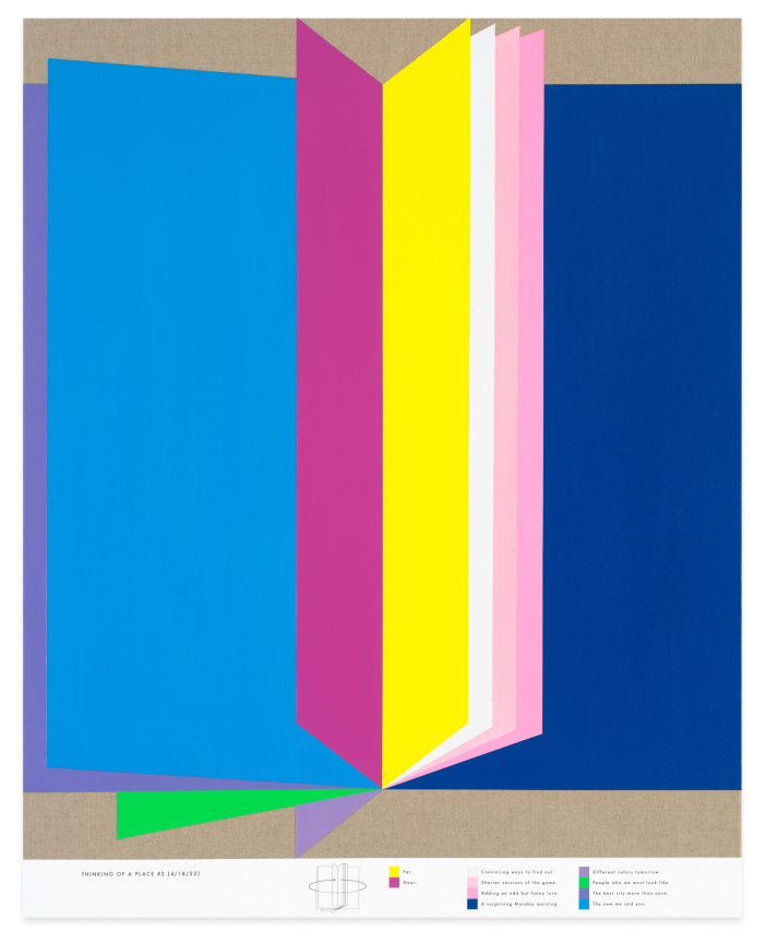 Andrew Kuo, Thinking of a Place #2 (4/18/22), 2022, Acrylic and carbon transfer on linen, 45 x 36 inches, 114.3 x 91.4 cm, MMG#34715