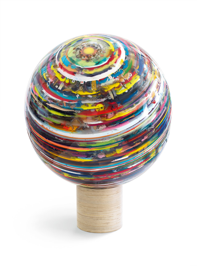 COLDWORLDGOODMANBITEBACK, 2023, Epoxy resin, pigments, objects,