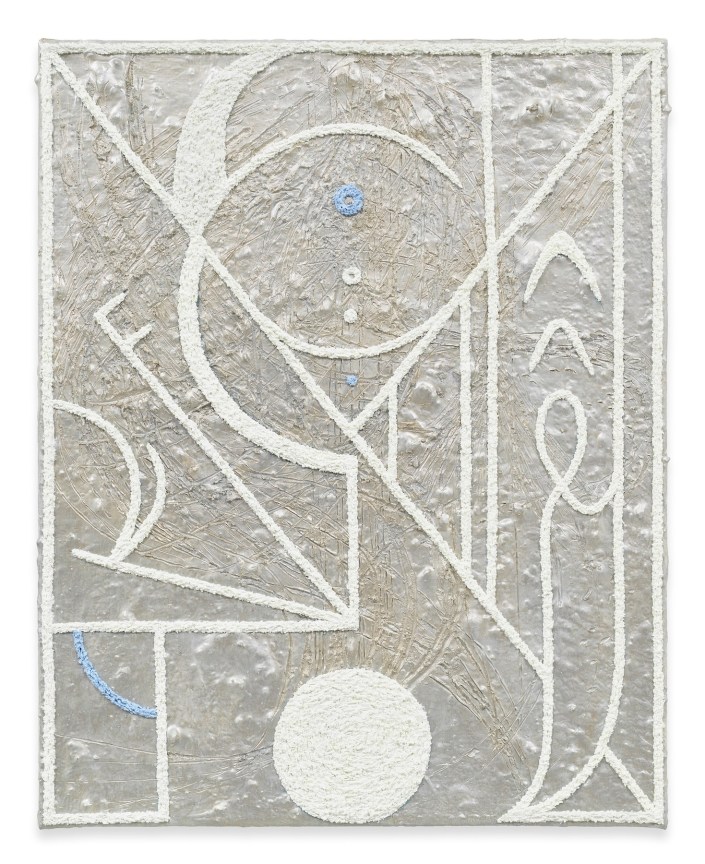 Sister (White), 2024, Oil and marble dust on linen, 20 1/4 x 16 1/8 inches, 51.4 x 41 cm, MMG#37569