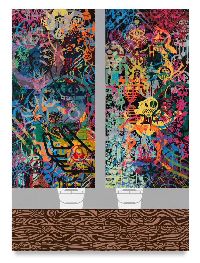 Script Kitties, 2016,&nbsp;Acrylic on wood panel,&nbsp;69.5 x 51.125 inches,&nbsp;176.5 x 129.9 cm,&nbsp;MMG#31347