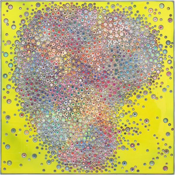 Markus Linnenbrink, ARMSOFMINE(YELLOWTUNE), 2014, Epoxy resin and pigments on wood, 60 x 60 inches, 152.4 x 152.4 cm, A/Y#22167