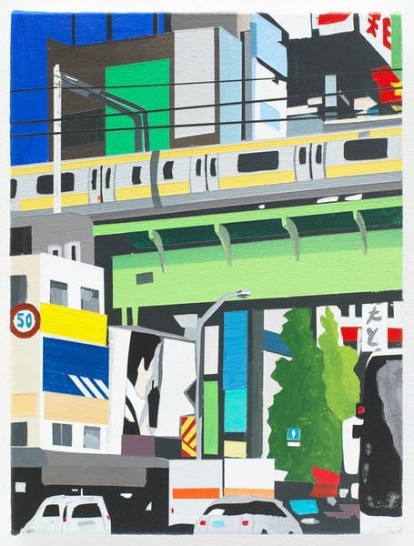 Akihabara with Naoki, 2016, Acrylic on canvas, 12 x 9 inches, 30.5 x 22.9 cm, AMY#28117