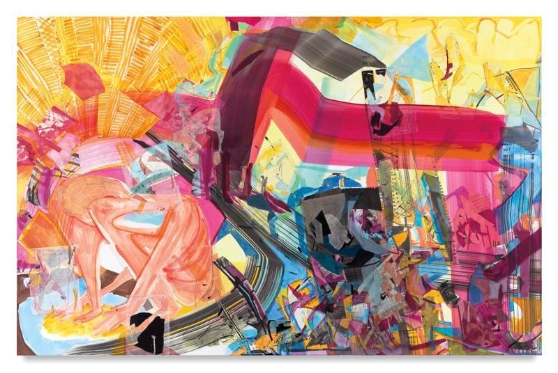 Desert Willow, 2016, Acrylic, oil, and collage on paper mounted on canvas, 58 x 90 inches, 147.3 x 228.6 cm. AMY#28315