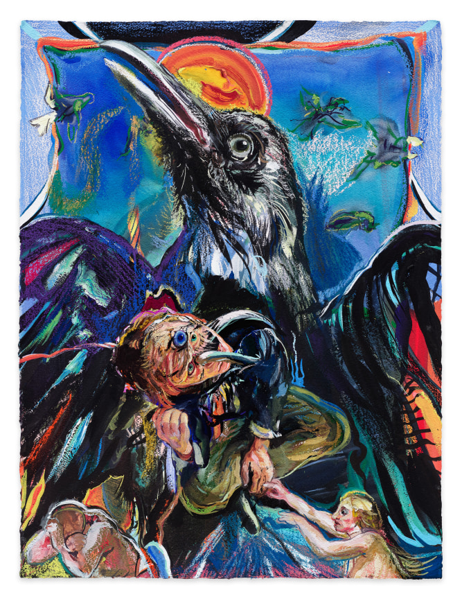Raven IV, 2022, Gouache and chalk pastel on paper, 30 x 22 inches, 76.2 x 55.9 cm,&nbsp;MMG#35409