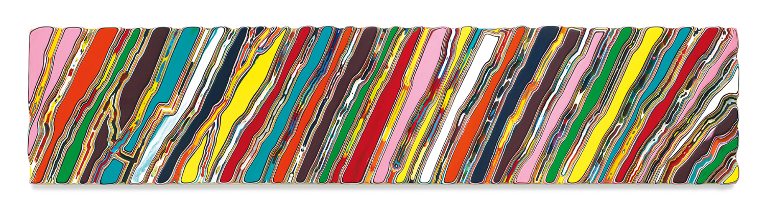 BASICVOCABULARY, 2018,&nbsp;Epoxy resin and pigments on wood, 24 x 108 inches,&nbsp;61 x 274.3 cm,&nbsp;MMG#30514