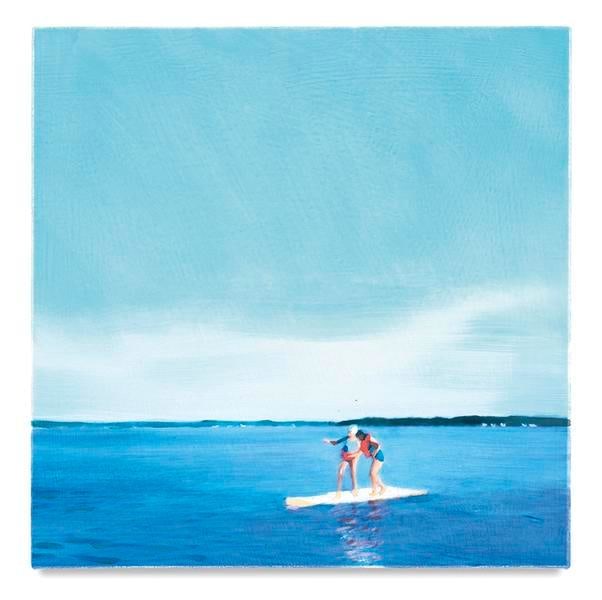 Dock Girls, 2017, Mixed media oil on canvas, 14 x 14 inches, 35.6 x 35.6 cm, AMY#28917