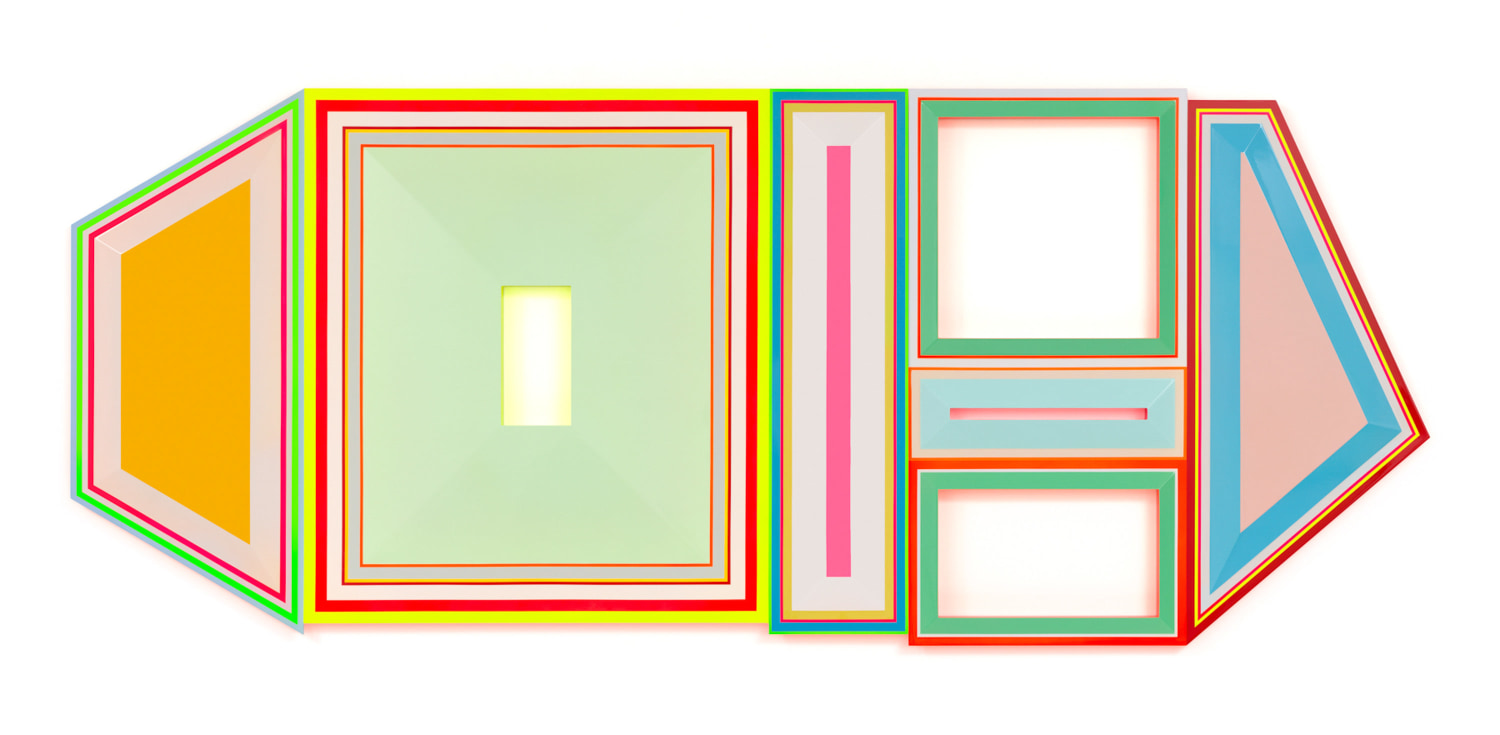 Polypharmacy: Equilibrium, Relaxation, Confidence, Energy, Stability, Composure, Peace, 2024,, Urethane paint on wood, 48 x 117 inches, 121.9 x 297.2 cm, MMG#37267