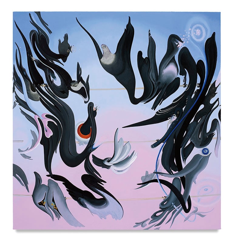 Birdsongs, 2017,&nbsp;Enamel on canvas,&nbsp;42 x 40 inches,&nbsp;106.7 x 101.6 cm,&nbsp;MMG#29635&nbsp;