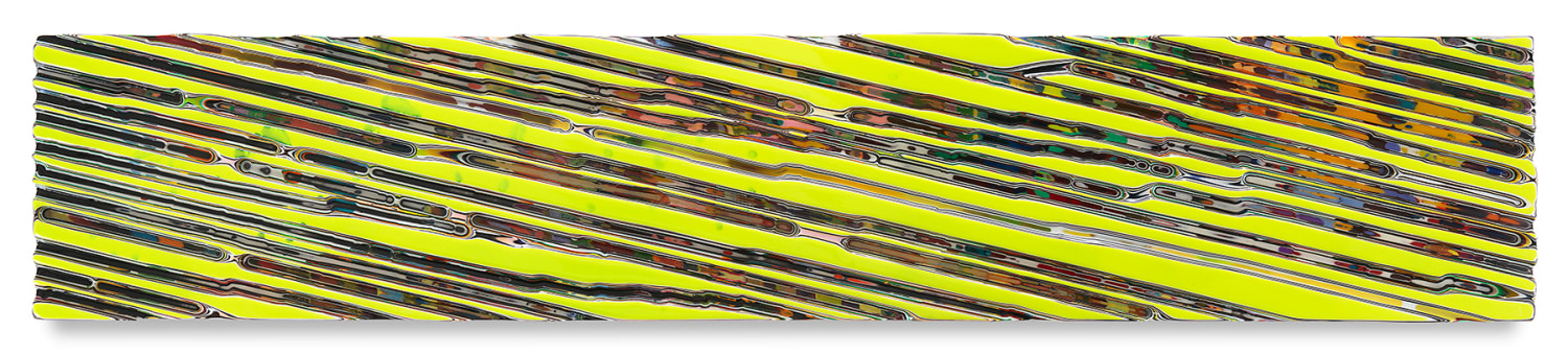 DELETEYOURSELFRAGE, 2016, Epoxy resin and pigments on wood, 18 x 96 inches, 45.7 x 243.8 cm, AMY#28363