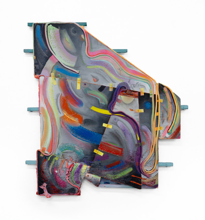 something intangible and else, 2023, Oil and enamel paint, graphite on cast aluminium, 40 x 36 x 2 1/2 inches, 101.6 x 91.4 x 6.4 cm,&nbsp;MMG#35103