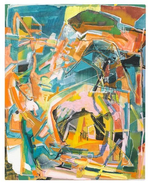 Sundew, 2015, Acrylic, collage, etching, and oil stick on linen, 20 x 16 inches, 50.8 x 40.6 cm, A/Y#22534