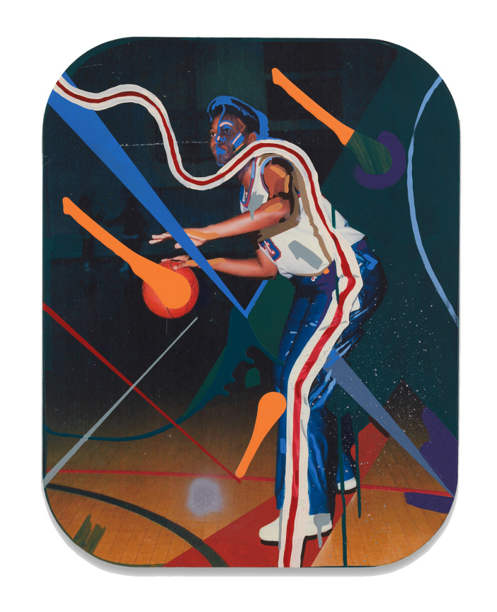 Ashley Teamer, Karen Gibson (Dillard University), 2019, Acrylic, flashe and latex paint over inkjet print on shaped plywood, 26 x 20 1/2 inches, 66 x 52.1 cm, MMG#33332