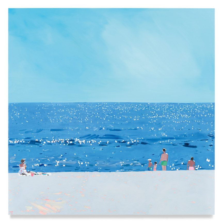 Silver Beach, 2022, Mixed media oil on canvas, 51 x 51 inches, 129.5 x 129.5 cm, MMG#34098