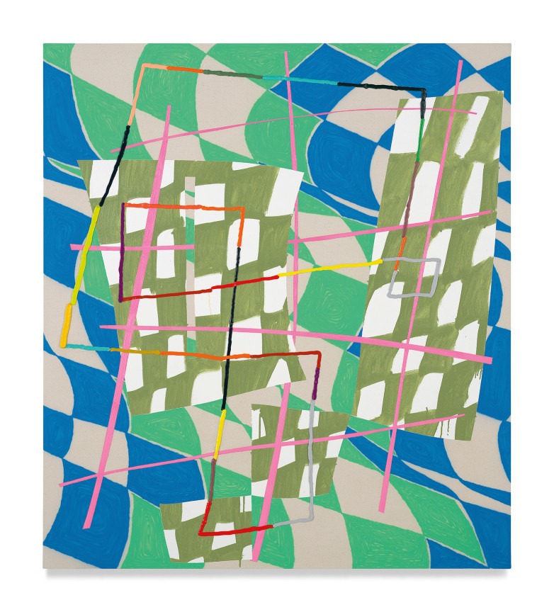 Trudy Benson,&nbsp;What Stands Behind, 2021, Acrylic and oil on canvas, 56 x 50 inches, 142.2 x 127 cm