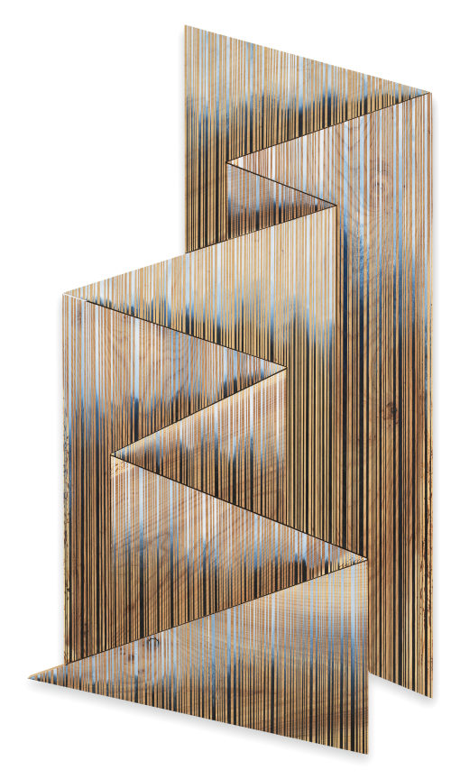 Road to the Top (Icebergs Are In Trouble), 2022, Acrylic on elm and ash, 63 3/4 x 35 1/2 x 2 inches, 161.9 x 90.2 x 5.1 cm, MMG#34194