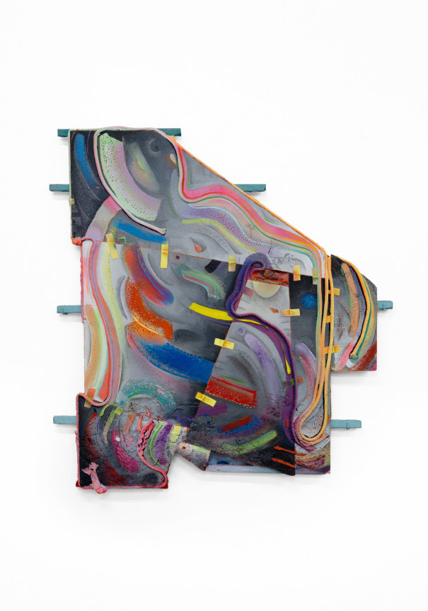 something intangible and else, 2023, Oil and enamel paint, graphite on cast aluminium, 40 x 38 x 2 1/2 inches, 101.6 x 96.5 x 6.4 cm, MMG#35103