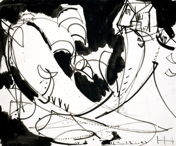 Hans Hofmann, Untitled, 1943, Ink on paper, 14 x 17 inches, 35.6 x 43.2 cm, A/Y#14938