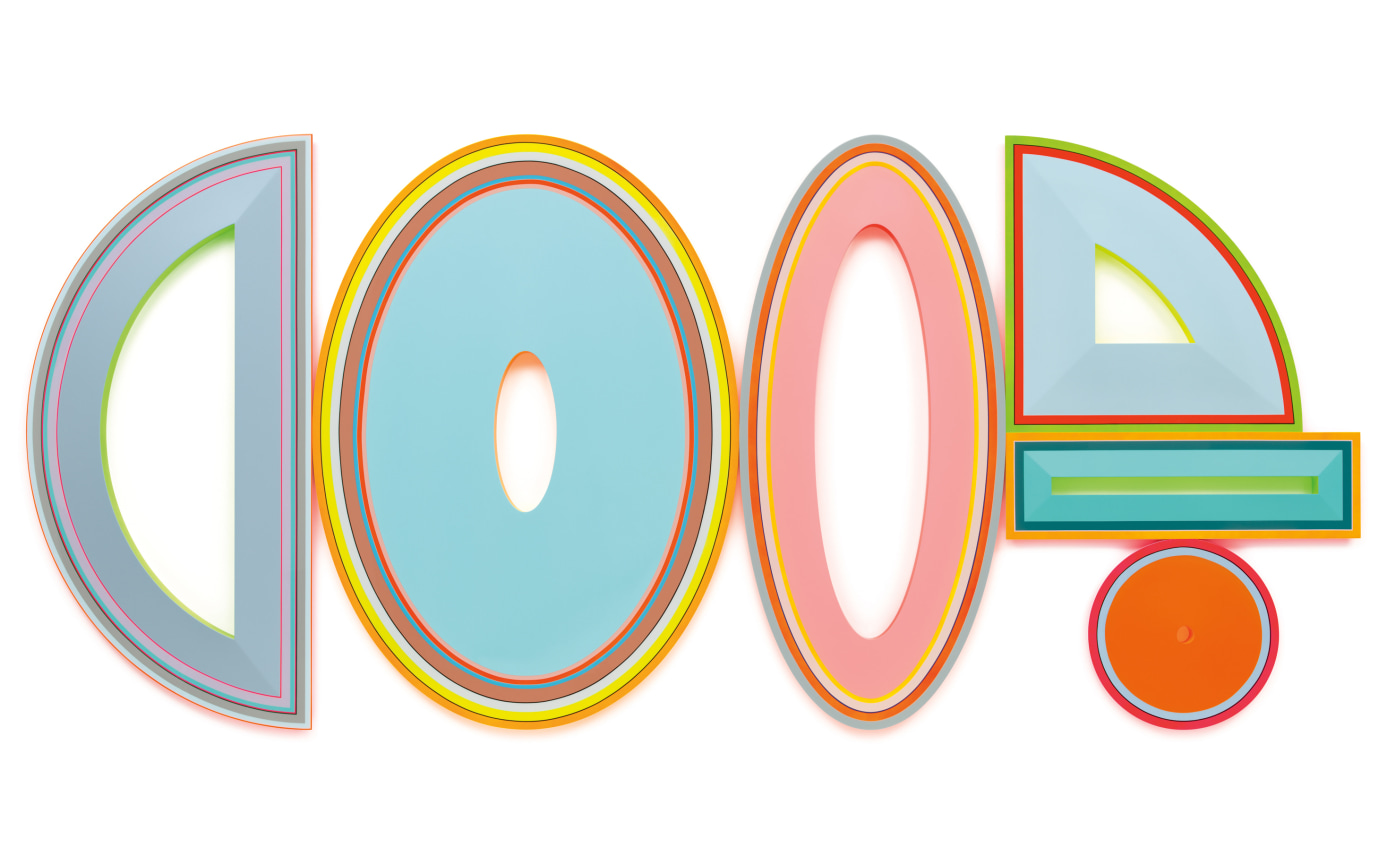 Untitled (Abortion, ADHD, Chronic Pain, ADHD, Anxiety, Birth Control), 2022,, Urethane paint on wood, 67 x 150 inches, 170.2 x 381 cm, MMG#35193