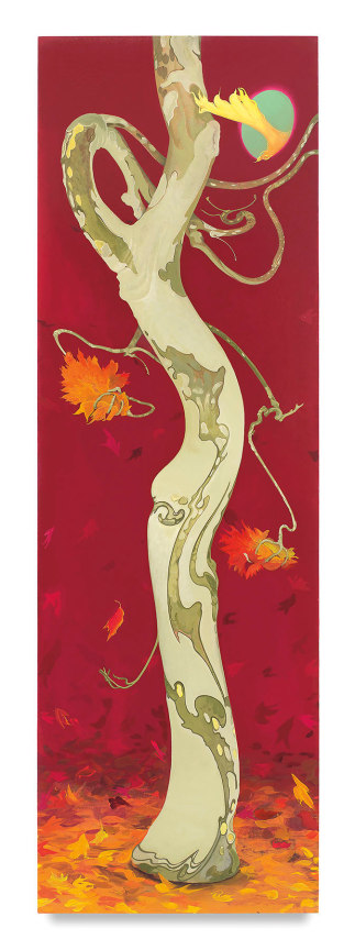Inka Essenhigh,&nbsp;Arbor Ignudi Fall, 2017,&nbsp;Enamel on canvas,&nbsp;84 x 27 inches,&nbsp;213.4 x 68.6 cm,&nbsp;MMG#29638