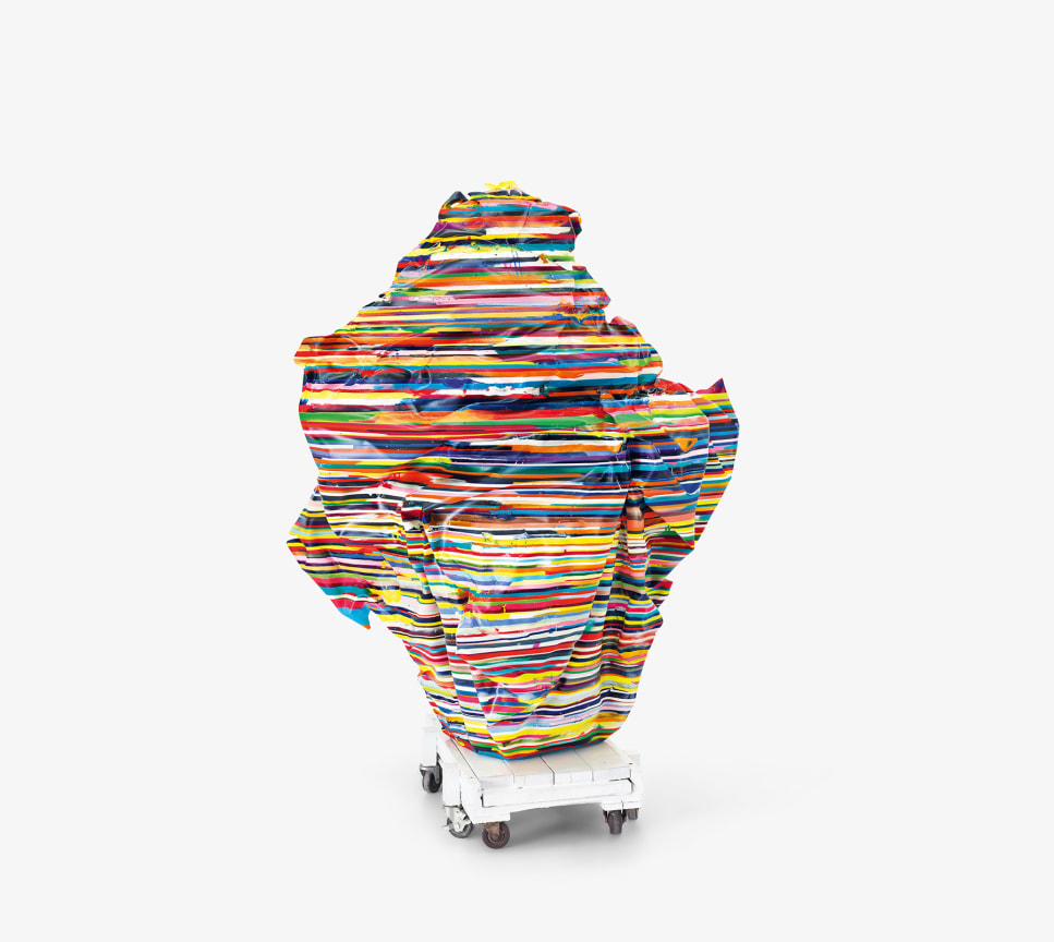 GAMELANDTIMECURVE, 2020-2021, Epoxy resin and pigments, wood, metal, foam, 68 3/4 x 46 3/4 x 49 3/4 inches, 174.6 x 118.7 x 126.4 cm, MMG#32897