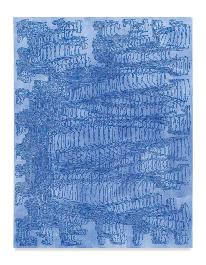 Lovvellaacecceaddaell, 2019, Acrylic and charcoal on canvas, 90 1/2 x 70 1/4 inches, 229.9 x 178.4 cm, MMG#34434