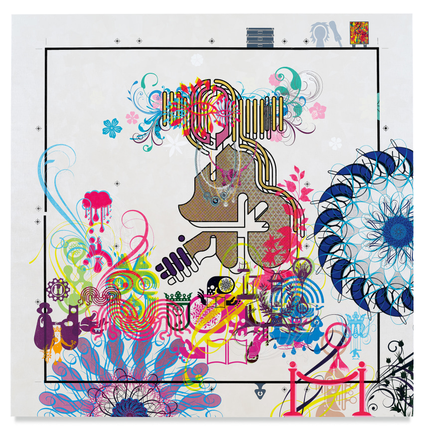 Mindscape 50, 2019,&nbsp;Acrylic and metal leaf on linen,&nbsp;72 x 72 inches,&nbsp;182.9 x 182.9 cm,&nbsp;MMG#31686