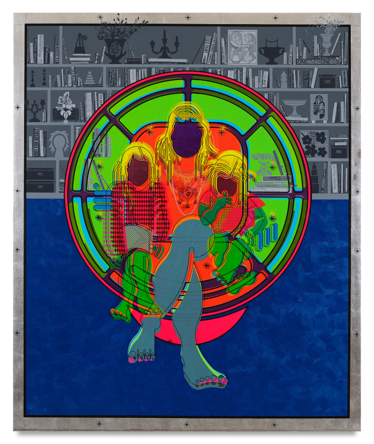 Ryan McGinness,&nbsp;Mother and Child (Ball Chair) A, 2019, Acrylic on linen, 72 x 60 inches, 182.9 x 152.4 cm, MMG#32373