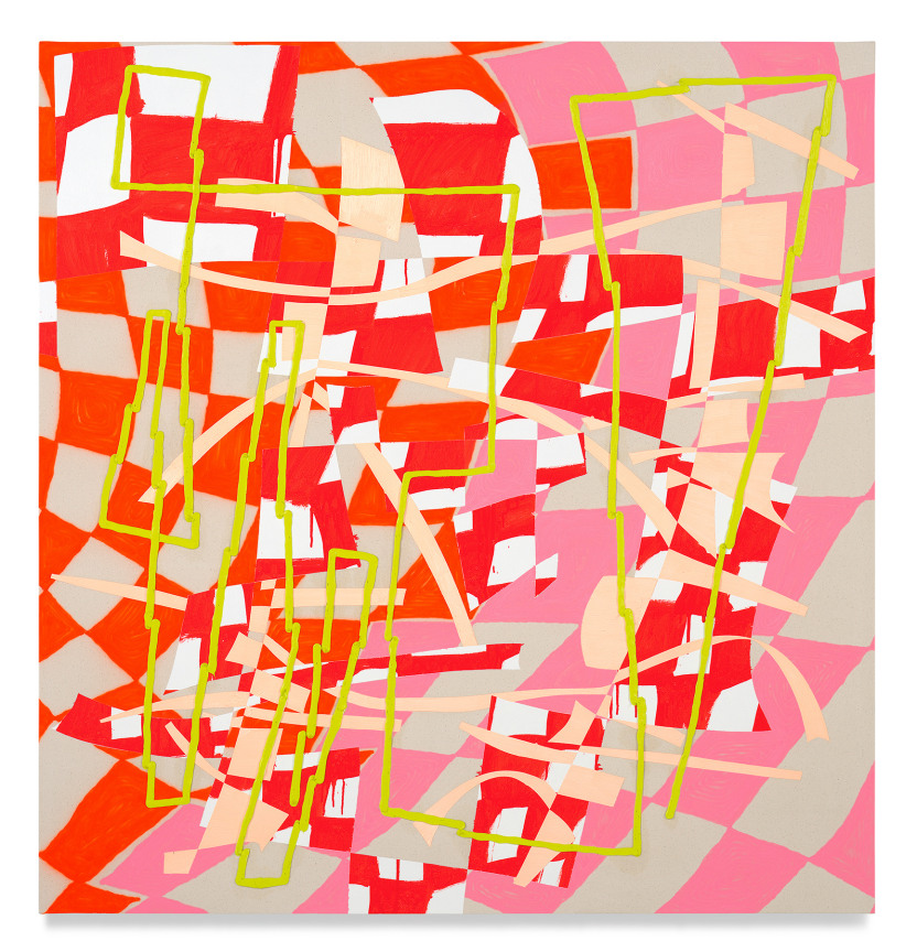 Trudy Benson,&nbsp;The Shape of Lightning, 2021, Acrylic and oil on canvas, 56 x 54 inches, 142.2 x 137.2 cm