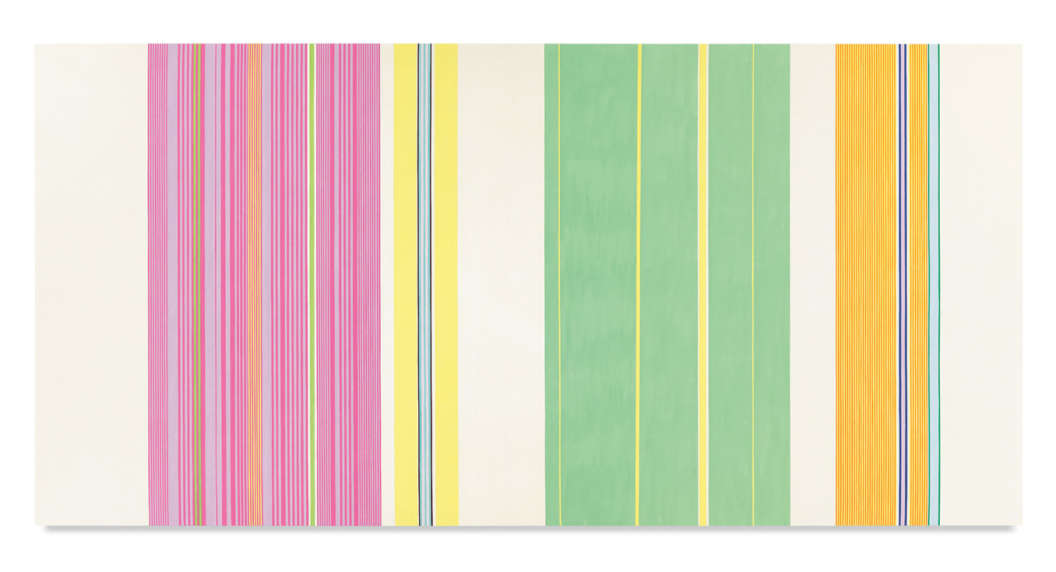 Gene Davis,&nbsp;Yellow Jacket, 1969,&nbsp;Acrylic on canvas,&nbsp;107 1/4 x 220 inches,&nbsp;272.4 x 558.8 cm,&nbsp;MMG#19554