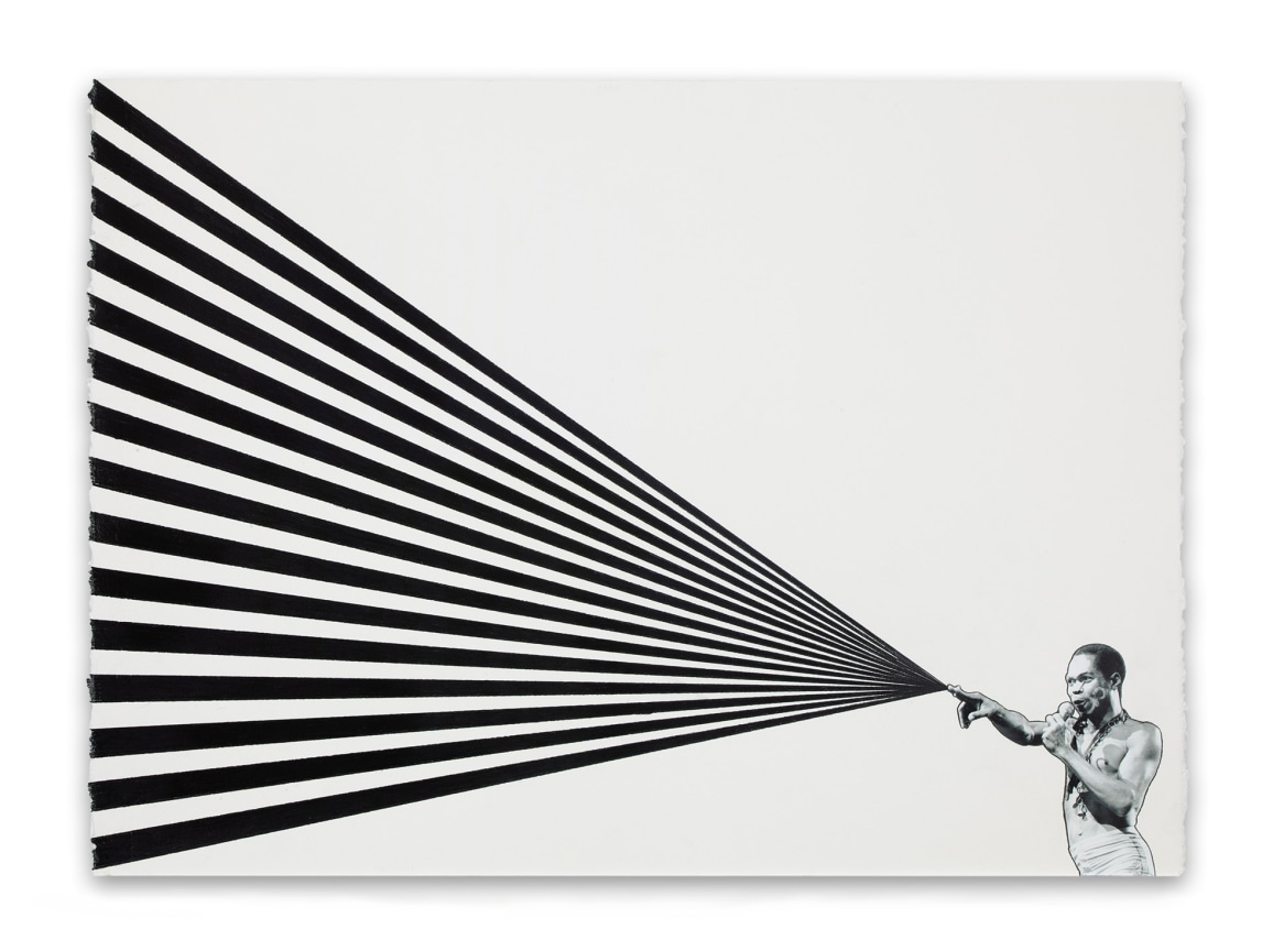 Fela #2, 2021, Color pencil and photograph collage on paper, 22 x 30 inches, 55.9 x 76.2 cm, MMG#33443