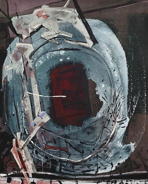 &quot;The Eye that was Blinded,&quot; 2012, acrylic and collage on linen, 16 x 20 inches, 40.6 x 50.8 cm, A/Y#20127