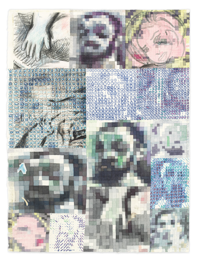 selfportraitwithmatisse, 2019, Watercolor, ink and graphite on paper, 15 1/8 x 11 1/4 inches, 38.4 x 28.6 cm,&nbsp;MMG#33104