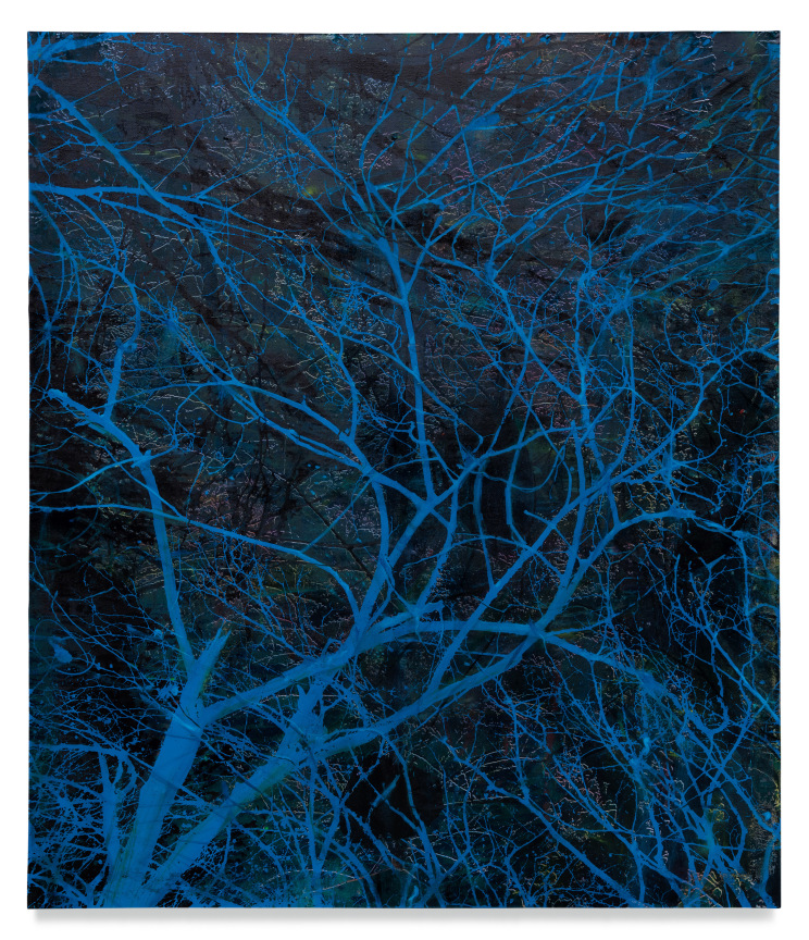 Dendriform (blue), 2022, Mixed medium on canvas, 68 1/2 x 59 inches, 174 x 150 cm, MMG#34335
