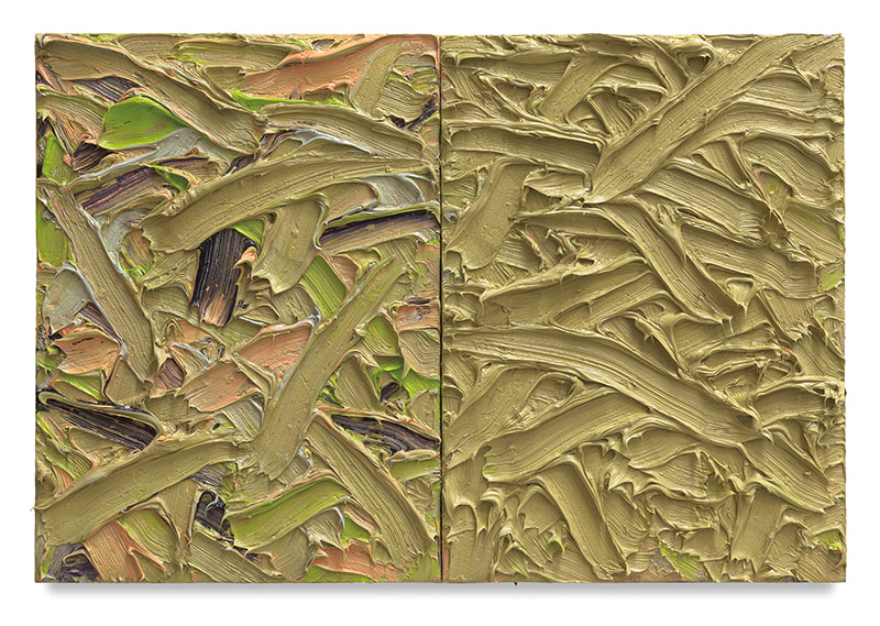 Abstract Diptych #34, 2016, Oil on canvas on wood panel, 15 x 22 inches, 38.1 x 55.9 cm, MMG#30167